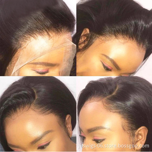Silky Straight Hair Wig Vendors Cheap Raw Indian Human Virgin Cuticle Aligned Hair 13x6 360 Full Transparent HD Lace Front Wigs